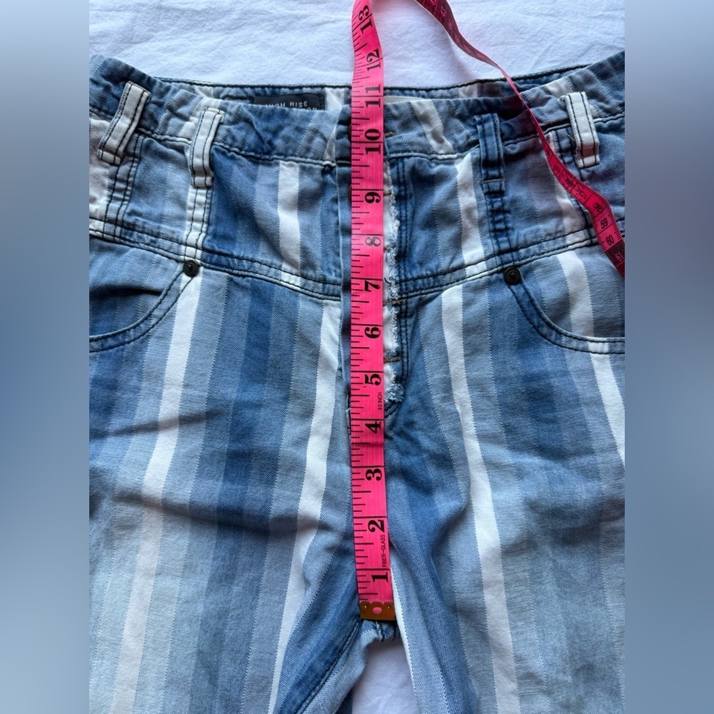Habitual Girls Ariah Blue and White Striped Wide Leg Cotton Pants 27 - Picture 12 of 14